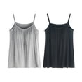 thumbnail image 1 of iHPH7 2 Pcs Tank Top with Built in Bra Flowy Spaghetti Strap Loose Fit Pleated Cami Basic Layering Casual Summer Lounge Wear Everyday Apparel X S, 1 of 9