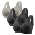 thumbnail image 1 of iHPH7 3 Pack Bras for Women Front Closure Bras for Seniors No Underwire Supportive Convenient Bralettes Everyday Sleep Bras Post Surgery Bra Front Button Full Coverage Soft Light Gray 4XL, 1 of 7
