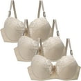 thumbnail image 1 of iHPH7 3 Pack Lace Bra Soft Wireless Bralette Bras for Women No Underwire Comfortable Bras for Women Full Coverage Supportive No Underwire Bras Soft Bras Rose Gold 80D, 1 of 3