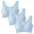 thumbnail image 1 of iHPH7 3 Pack Sports Bra Wirefree Yoga Bra Full Coverage Push Up Bra Padded Sports Bra Workout Bras for Women Stretchy Adjustable Straps Padded Bralette Blue XXL, 1 of 9
