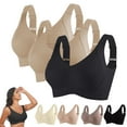 thumbnail image 1 of iHPH7 3 Pack Womens Seamless Bra Seamless T-shirt Bras for Women No Underwire V Neck Bra No Wire Push Up Bra Everyday Seamless Tshirt Bras Everyday Bralettes O 4XL, 1 of 9