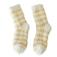 thumbnail image 1 of iHPH7 3 Pairs of Fuzzy Socks for Women Thick Crew Socks Women Comfortable Socks for Women Crew Socks for Women Warm Fuzzy Socks Fluffy Socks Sleep Socks Yellow One Size, 1 of 3