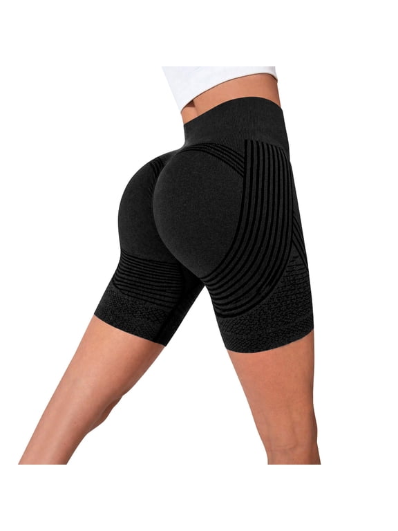 3D Leggings Cellulite Compression Anti Cellulite Short Leggings High Waisted Butt Lifting Tummy Control Workout Gym Yoga Pant Black M