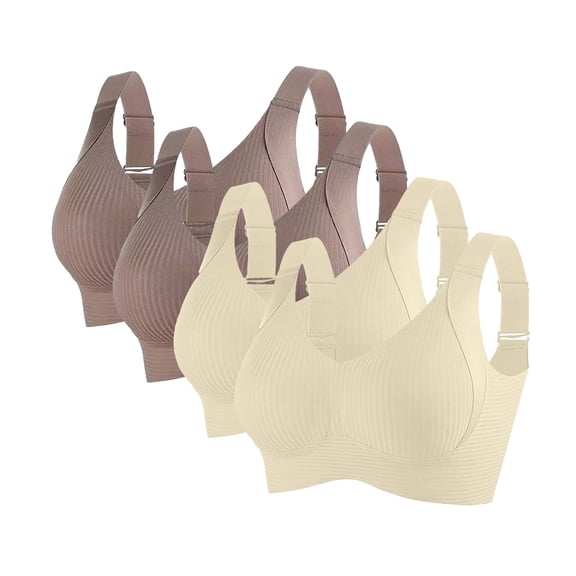 iHPH7 4pcs Womens Underwear Seamless, Bralettes for Women, Bras for Women No Underwire, Bras for Women Pack, Comfortable Bras for Women, AO M
