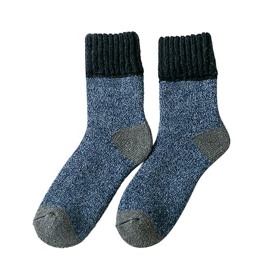 iHPH7 5 Pairs of Socks Fleece Socks Thermal Stockings for Women Fleece Lined Socks for Women Crew Thermal Wool Socks Womens Winter Socks Ladies Socks Dark Blue One Size