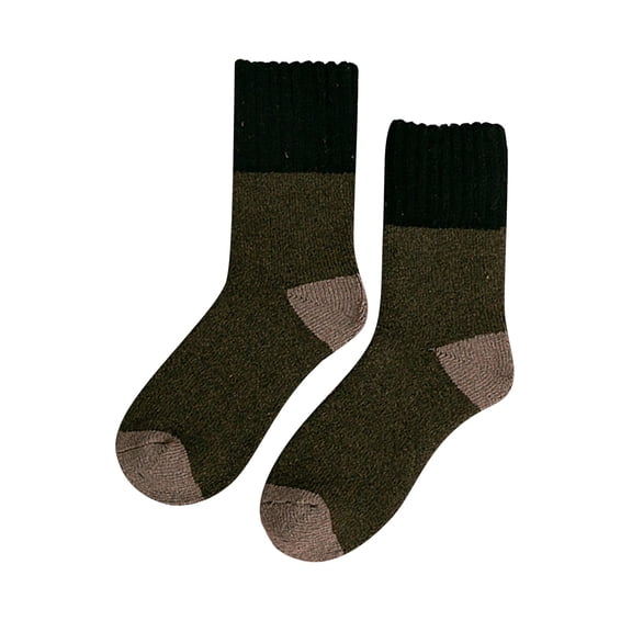 iHPH7 5 Pairs of Socks Fleece Socks Women Holiday Gift Fleece Lined Socks for Women Crew Winter Socks for Women Womens Socks Crew Comfortable Socks for Women Army Green One Size