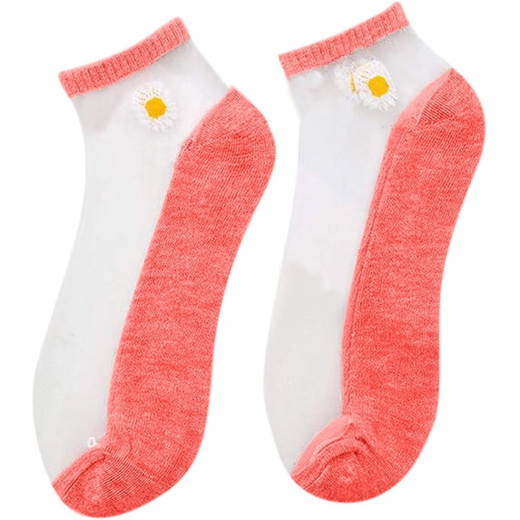 iHPH7 5 Pairs of Socks Sheer Socks Women Ankle Socks for Women Mesh Socks for Women Casual Socks for Women Silk Socks Women Socks Ankle Womens Ankle Socks Watermelon Red One Size