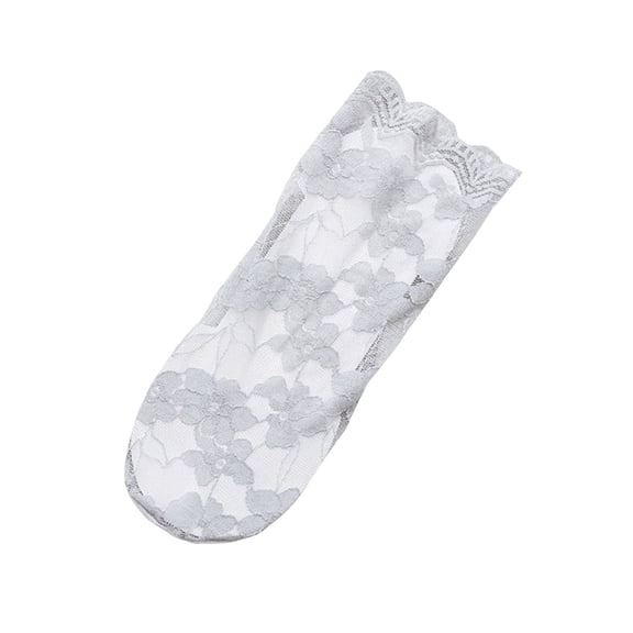 iHPH7 5 Pairs of Socks Sheer Socks Women See Through Socks Crew Socks for Women Thin Socks Mid Socks Casual Socks for Women Mid Crew Socks Gray One Size