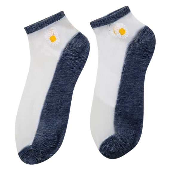 iHPH7 5 Pairs of Socks Sheer Socks Women Sheer Ankle Socks Women Mesh Socks for Women Breathable Socks Women Stockings for Women Ankle Socks Sheer Socks Women Ankle Dark Blue One Size