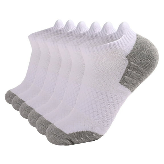 iHPH7 6 Pairs of Socks Running Socks Men Breathable Socks Mens Low Cut Socks Mens Socks Low Cut Men's Ankle Socks Low Socks Hiking Socks Men White M