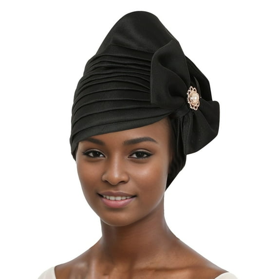iHPH7 African Head Wraps for Black Women, Turbans for Women, Turban Head Wraps for Women, Black One Size