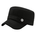 thumbnail image 1 of iHPH7 Army Hat Baseball Cap Cadet Cap Military Cap Outdoor Hat, Black One Size, 1 of 3