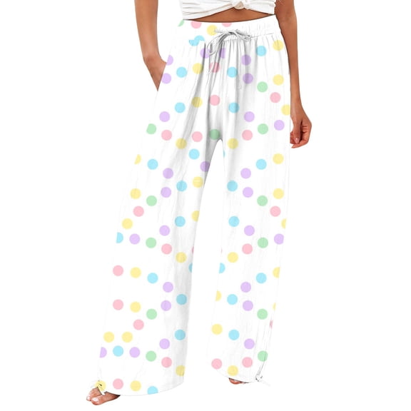 iHPH7 Baggy Pants Boho Pants for Women Flowy Pants for Women Womens Trousers Drawstring Pants Women Womens Fall Pants Travel Pants Multi-color 2 S