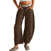 iHPH7 Barrel Jeans for Women, Wide Leg Jeans Woman, Baggy Jeans, High Waisted Jeans for Women, Stretchy Jeans for Women, Coffee L