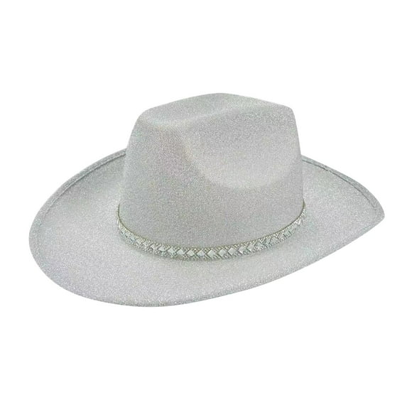iHPH7 Beach Cowboy Hats for Women Country Concert Outfits for Women Cowboy Hats for Women Cowgirl Hat Western Accessories for Women, Silver One Size