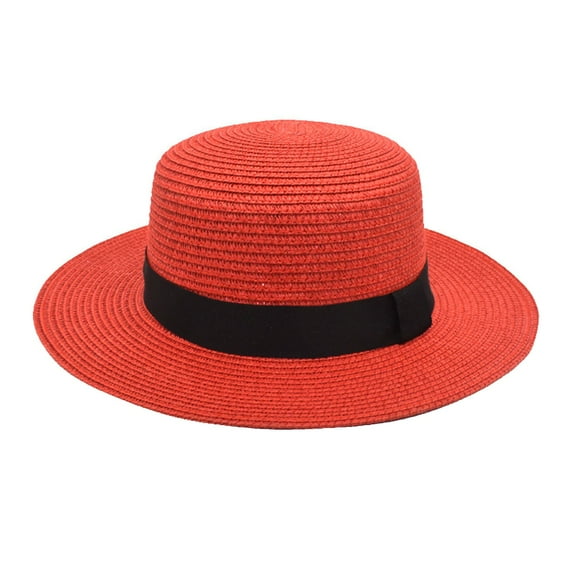 iHPH7 Beach Hats for Women Sun Hats for Women Straw Caps Straw Bucket Hat Sunhats for Women Uv Protection, Red One Size