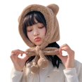 thumbnail image 1 of iHPH7 Bear Hat Russian Hat Winter Accessories for Women Fluffy Snow Hat Ear Warmers Winter Hats for Women Cold Weather Warm Hats for Women Khaki One Size, 1 of 5