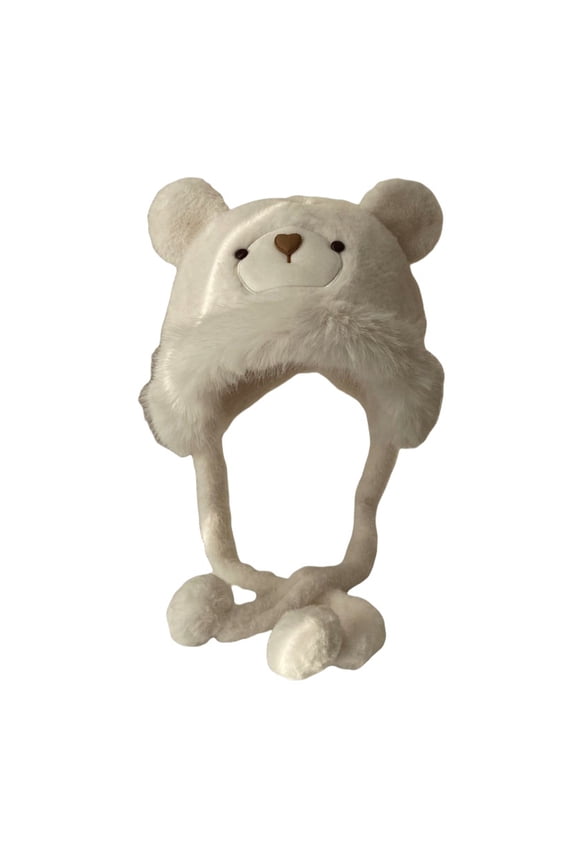 Bear Hat Winter Accessories for Women Russian Hat Fuzzy Hat Trapper Hat Winter Hats for Women Fluffy Snow Hat White One Size