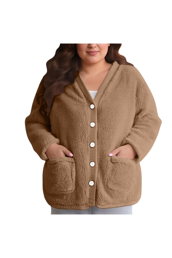 Bed Jackets for Women Fleece Jacket Women Sleep Tops for Women Fuzzy Fleece Jacket Women's Sleepwear Winter Jackets for Women Warm Jackets for Women Brown S