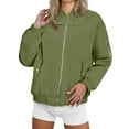 thumbnail image 1 of iHPH7 Bomber Jacket Women Workout Jackets for Woman Zip Up Jackets for Women Fall Clothes Letterman Jacket Fall Jacket Full Zip Jacket Women Green 3XL, 1 of 9