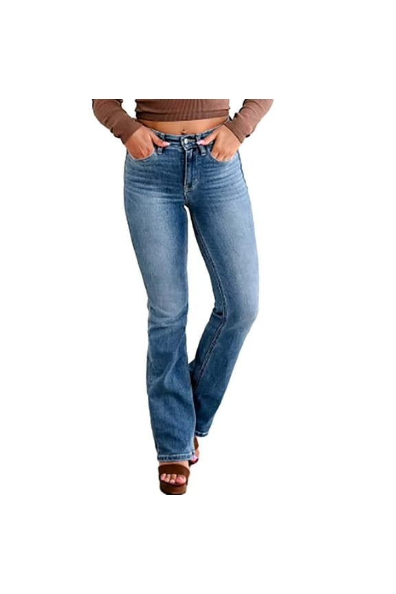 Bootcut Jeans for Women, High Waisted Jeans for Women, Stretchy Jeans for Women, Straight Leg Jeans for Women, Slim Fit Jeans, Sky Blue XXL