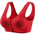 thumbnail image 1 of iHPH7 Bra Front Closure for Women Comfort Senior Wireless Bralettes Daisy Bras for Older Women No Underwire Push Up Bra Front Snap Bras for Senior Women Full Coverage Red L, 1 of 5