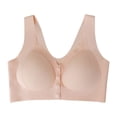thumbnail image 1 of iHPH7 Bra Front Closure for Women Senior Comfort Bras Snap Front Bra No Underwire Floral Print Wireless Bras Front Open Bras for Women Front Clasp Bralette Soft Pink 4XL, 1 of 5