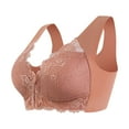 thumbnail image 1 of iHPH7 Bras for Women Front Closure Lace Bra Snap Closing Bra Post Surgery Bra Front Button Front Clasp Lace Front Closure Bras Comfort Convenient Snap Coffee 3XL, 1 of 6