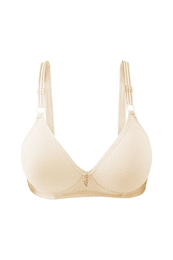 Bras for Older Women, Push Up Bra, Cotton Bras for Women, Wireless Bras for Women, Comfortable Bras for Women, Beige S
