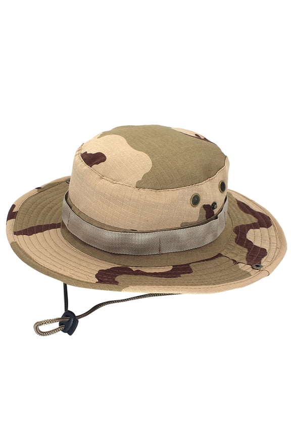 Bucket Hat with Strings Boonie Hat Camo Hat Hiking Hat Outdoor Hat, White 1 L