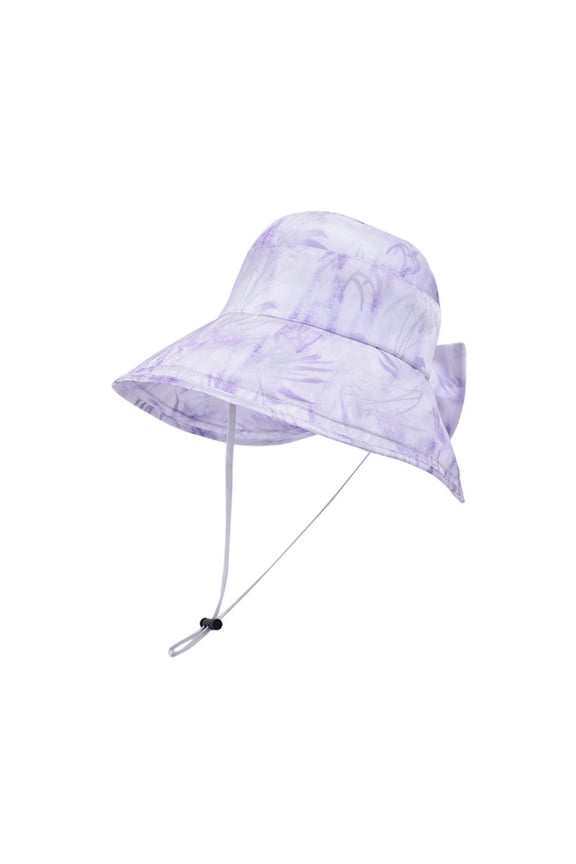 Bucket Hat with Strings, Sun Hat, Beach Hats for Women, Boonie Hat, Wide Brim Hats for Women, Purple One Size