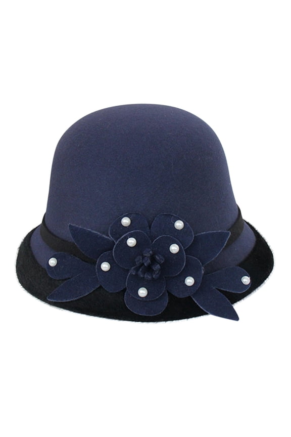 Bucket Hats for Woman 1920s Hat Felt Hat 1950s Accessories for Women Funeral Hats for Women, Navy M