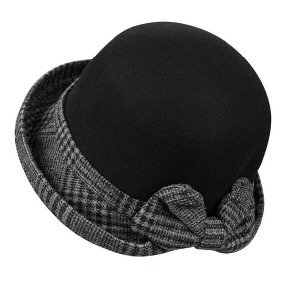 iHPH7 Bucket Hats for Woman Cloche Hats for Women Dress Hats for Women 1950s Accessories for Women Church Hats for Women, Black M