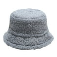 thumbnail image 1 of iHPH7 Bucket Sun Hats Fur Bucket Hat Camping Hat for Women Fur Hat Fuzzy Winter Hat, Blue M, 1 of 9