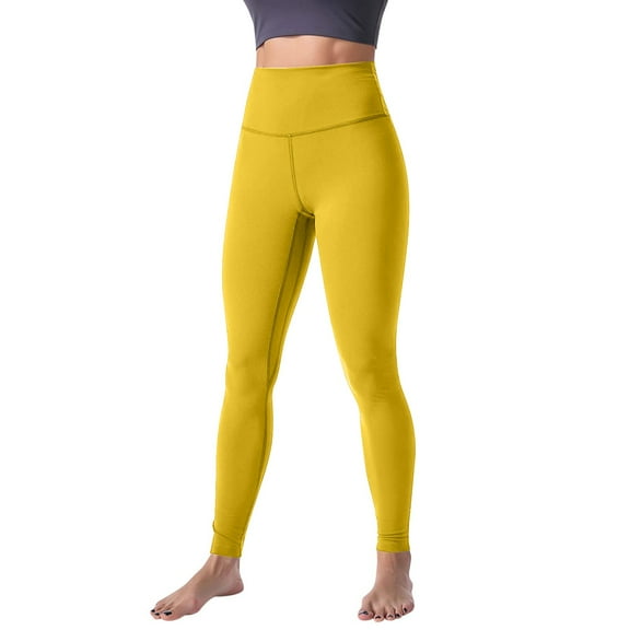 iHPH7 Butt Lifting Leggings Tummy Control Yoga Pants Yoga Outfits for Women Yoga Pants Women High Waisted Leggings for Women Fall Leggings for Women Gym Leggings for Women Yellow L