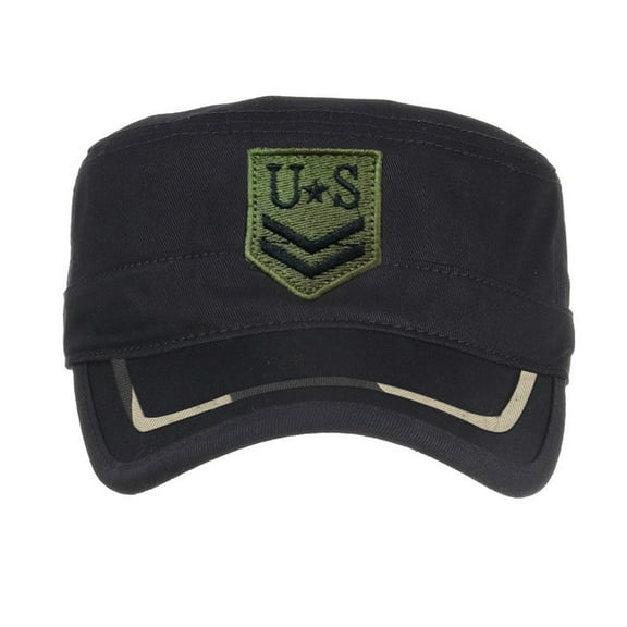 iHPH7 Cadet Cap Military Cap Baseball Cap Casual Hats for Men Fishing Hat, Black One Size