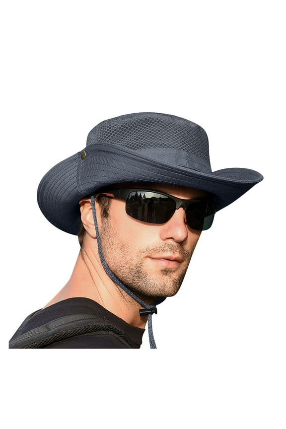 Camo Hat Camo Hat for Men Hiking Hat Waterproof Bucket Hat Wide Brim Hat, Black One Size