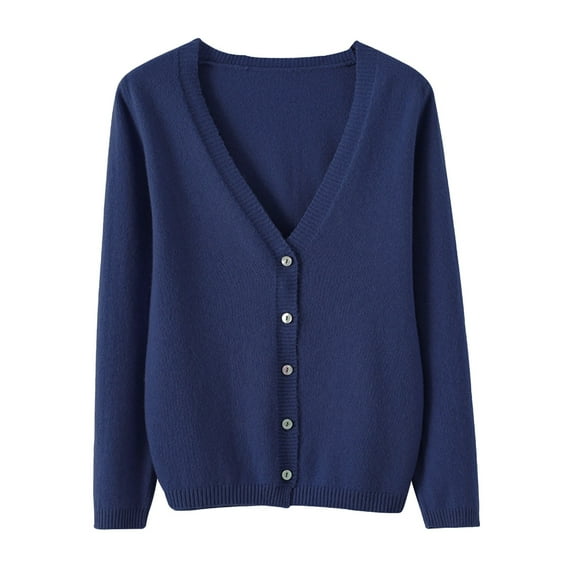 iHPH7 Cardigan Sweaters for Women Lightweight Fall Fashion Travel Sweater Light Cardigans for Women Loose Cardigan for Women Long Sleeve Cardigan for Women Fall Clothes Navy XL