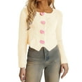 thumbnail image 1 of iHPH7 Cardigan Sweaters for Women's Outerwear Winter Jackets for Women Winter Clothing for Women Fall Clothes Cropped Cardigan Fitted Cardigans for Women Yellow L, 1 of 5