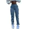 thumbnail image 1 of iHPH7 Cargo Jeans for Women, High Waisted Jeans for Women, Stretchy Jeans for Women, Plus Size Jeans, Y2k Jeans, A A, 1 of 7