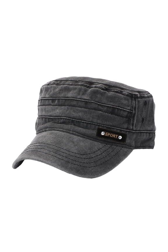 Casual Hats for Men Cadet Cap Army Hat Outdoor Hat Cadet Hat, Black One Size