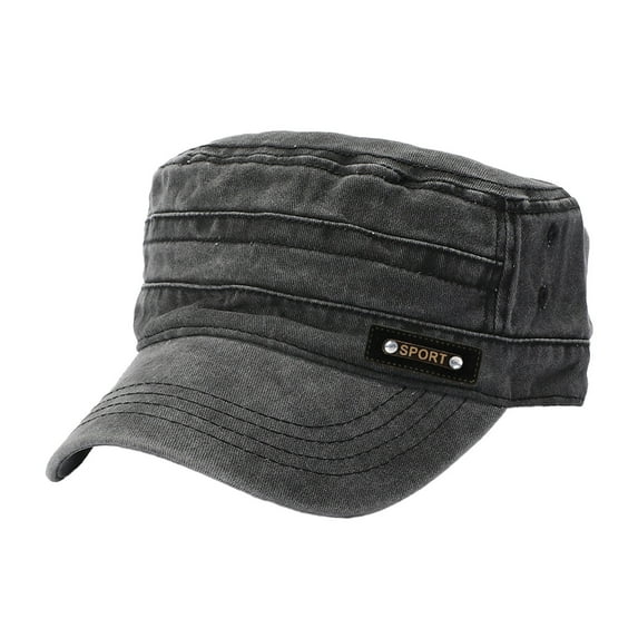 iHPH7 Casual Hats for Men Cadet Cap Army Hat Outdoor Hat Cadet Hat, Black One Size