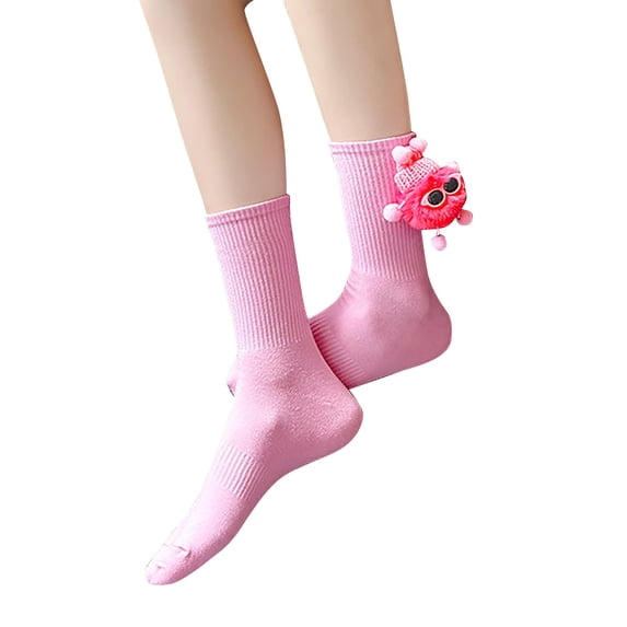 iHPH7 Christmas Gifts Funny Socks Mid Crew Socks Womens Crew Socks for Women Crew Ladies Socks Breathable Socks Women Pink One Size