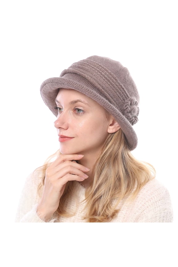 Cloche Hats for Women 1920s Hat for Women Womens Dress Hats Vintage Hats for Women Formal Hats for Women Winter Hats for Women Wool Hat Khaki One Size