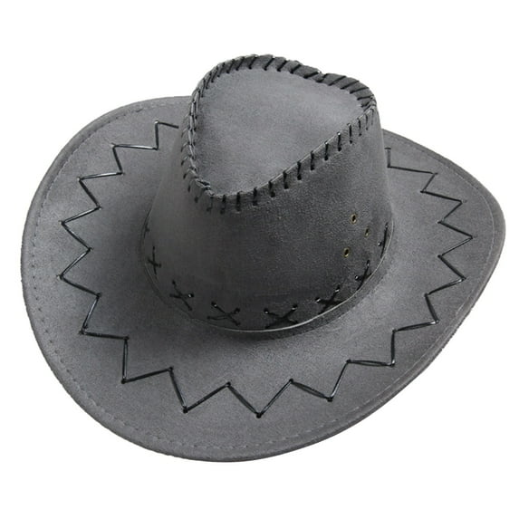 iHPH7 Cowboy Hat with String Cowboy Hats for Women Beach Cowboy Hats for Women Sun Hats for Women Wide Brim Hats for Women, Gray One Size