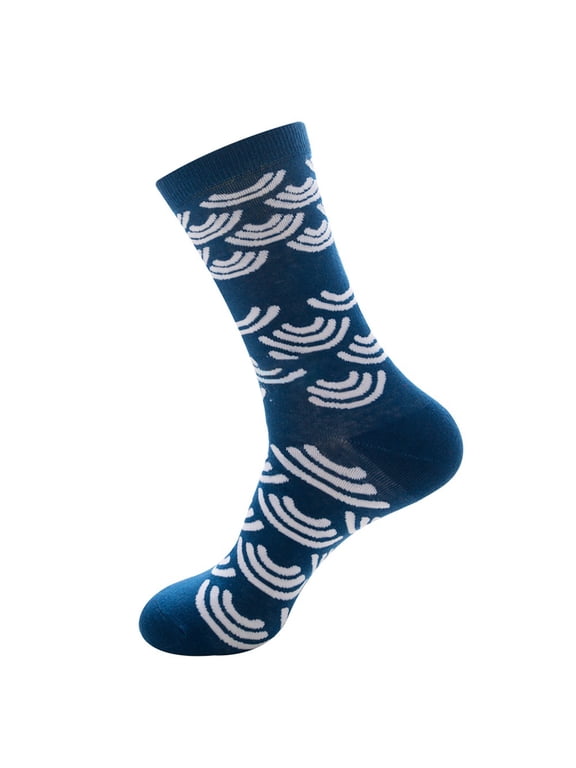 Crazy Crew Socks for Men Women, Unisex Vibrant Colorful Abstract Geometric Pattern Dress Socks, Fun Novelty Mid Calf Casual Footwear D One Size