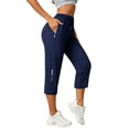 thumbnail image 1 of iHPH7 Cropped Athletic Pants for Women with Zipper Pockets Quick Dry Workout Capris Stretchy Lightweight Running Yoga Joggers Summer Outdoor Activewear Blue XXL, 1 of 6