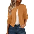 thumbnail image 1 of iHPH7 Cropped Cardigan Sweaters for Women Womens Cardigans Lightweight Soft Cardigans for Women Casual Outerwear Button Up Sweaters for Women Crop Sweater Fall Outfits for Women Gold XL, 1 of 7