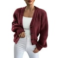thumbnail image 1 of iHPH7 Cropped Cardigan for Women Soft Cardigans for Women Cropped Sweater Casual Outfits for Women Loose Cardigan for Women Fall Sweaters for Women Casual Outerwear Wine L, 1 of 6