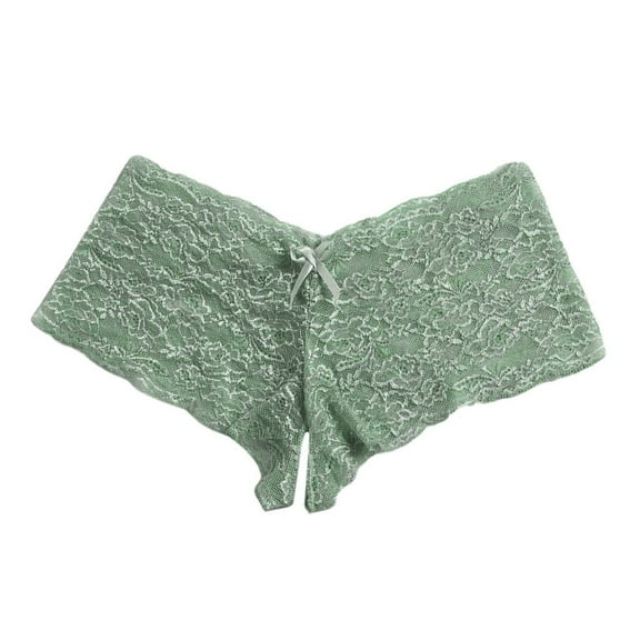 iHPH7 Crotchless Underwear for Women, Boy Shorts Underwear for Women, Lace Underwear for Women, Crotchless Panties, Green M